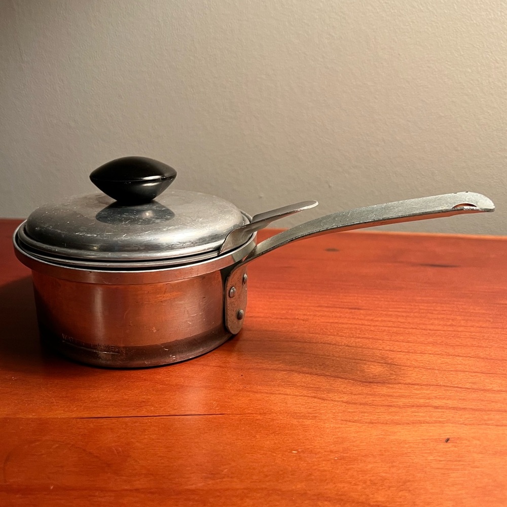 Vintage Aluminum Single Egg Poacher 3 pc Pan MIRRO #M-5121-53